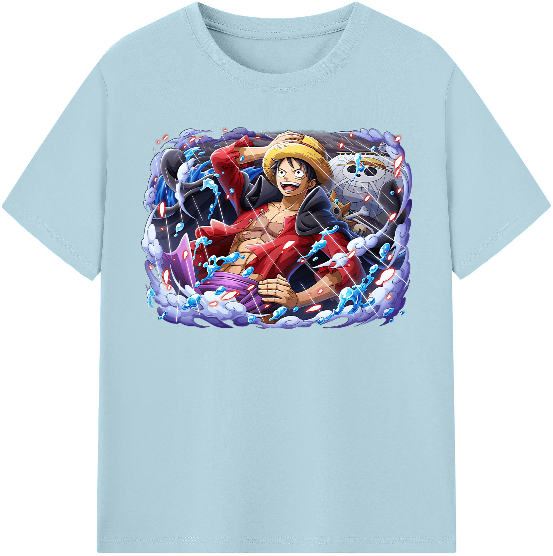 ワンピース モンキー・D・ルフィ ONE PIECE Monkey D. Luffy 綿100％半袖Tシャツ（フロントプリント）